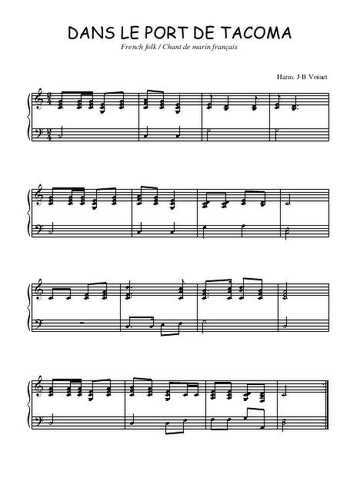 Téléchargez l'arrangement pour piano de la partition de Dans le port de Tacoma en PDF